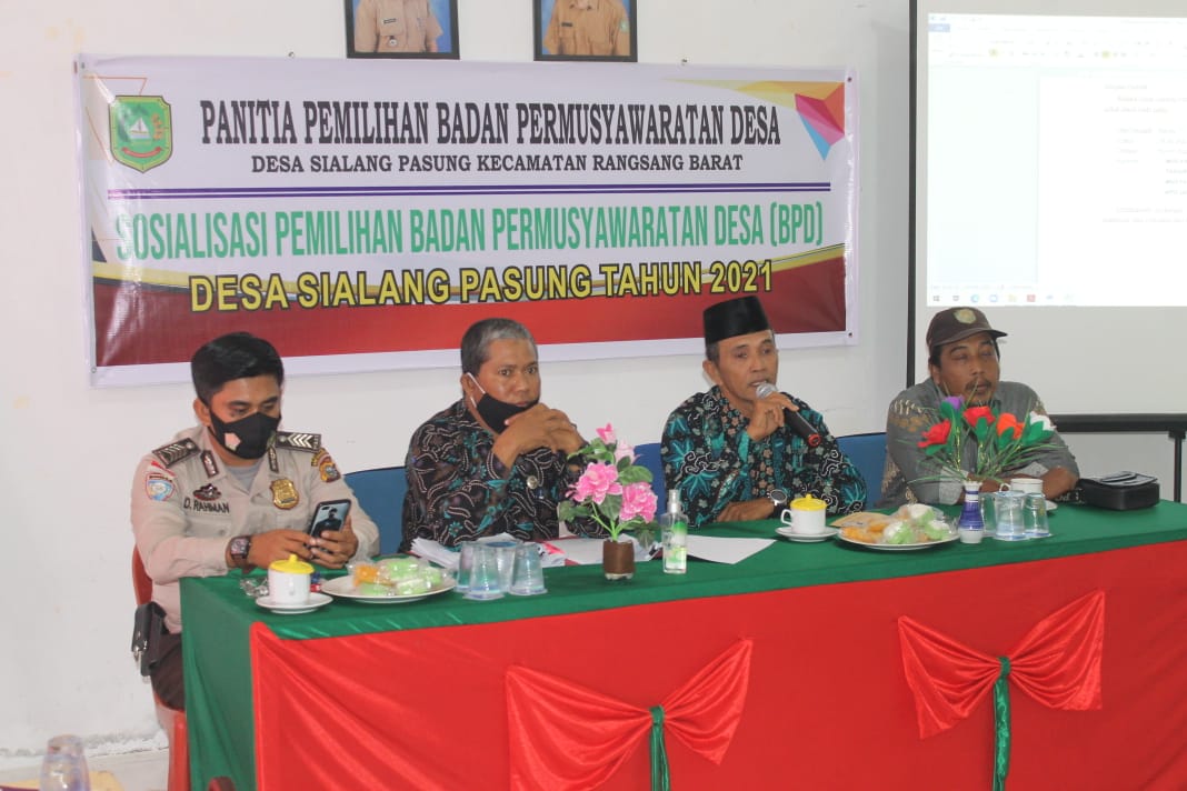 PEMERINTAH DESA SIALANG PASUNG ADAKAN SOSIALISASI PEMILIHAN (BPD) MASA BAKTI 2021-2026